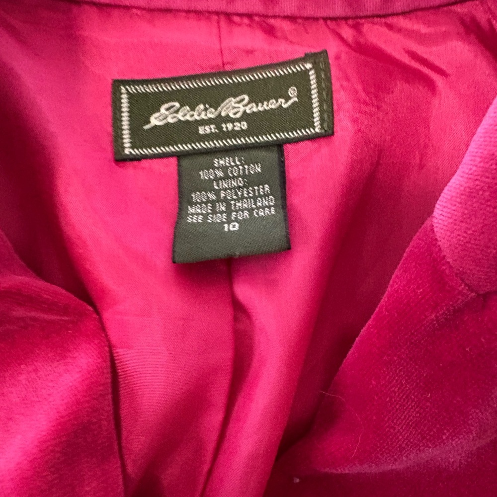 Eddie Bauer Fuchsia Velvet Blazer - Picture 2 of 8